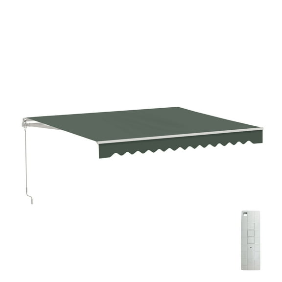 ALEKO Motorized 10 x 8 ft Retractable Home Patio Canopy Awning Forest Green