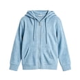 thumbnail image 6 of WQNVRNR Girls Hooded Sweater Jacket- Full Zip Loose Fit Casual Thin Knit Sweater Hoodie Light Blue Size 10, 6 of 6