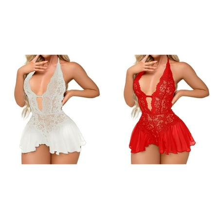 2-Pack Women Large Size Underwear Lace Passion Jumpsuit Bodysuit Underwear Lingerie Silk Robes for Women Size 3xl Lingerie Push up for Women Womens Lingerie plus Chemise Lingerie for Women