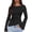 Black, variant on Women's Bell Long Sleeve Shirts Fall Boat Neck Ruched Asymmetrical Going Out Tops Ribbed Y2K Clothes