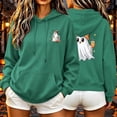 thumbnail image 2 of Aboser Womens Spooky Pullover Hoodies Halloween Party Shirts Cute Long Sleeve Tops Lightweight Cozy Hooded Sweatshirts with Pockets, 2 of 8