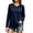 Navy, variant on Vivianyo HD Women's Raglan Curved Hem Long Sleeve Shirt, Womens V Neck Soft Stretch Fall Casual Tunic Pullover Shirt, Women's Navy, Sizes S-2XL