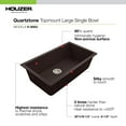 thumbnail image 3 of Houzer Quartztone 33 in Mocha Granite Composite Undermount Single Bowl Kitchen Sink - V-300U MOCHA, 3 of 7