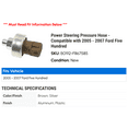 thumbnail image 2 of Power Steering Pressure Hose - Compatible with 2005 - 2007 Ford Five Hundred 2006, 2 of 2