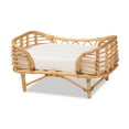 thumbnail image 2 of bali & pari Malino Modern Bohemian Natural Brown Rattan Pet Bed with Cushion, 2 of 9