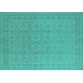 thumbnail image 1 of Ahgly Company Indoor Rectangle Oriental Turquoise Blue Industrial Area Rugs, 8' x 12', 1 of 4
