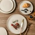 thumbnail image 3 of AmorArc Ceramic Dinner Plates Set of 6,10.5 Inch Handmade Reactive Glaze Stoneware Plates, Rustic Shape Dinnerware Dish Set for Kitchen, Microwave & Dishwasher Safe, Scratch Resistant-Vanilla White, 3 of 7