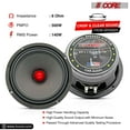 thumbnail image 5 of 5 Core 6.5 Car Audio Speakers with Bullet 500 W 8 Ohm Mid-Range Loudspeaker MR 6.5 BLT R 8oHM, 5 of 35