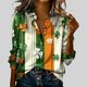 thumbnail image 4 of Camisetas de Manga Larga de Verano para Mujeres de Cuello Redondo Impreso Día de San Patricio, Desgaste Ligero de Poliéster Suave, 4 of 5