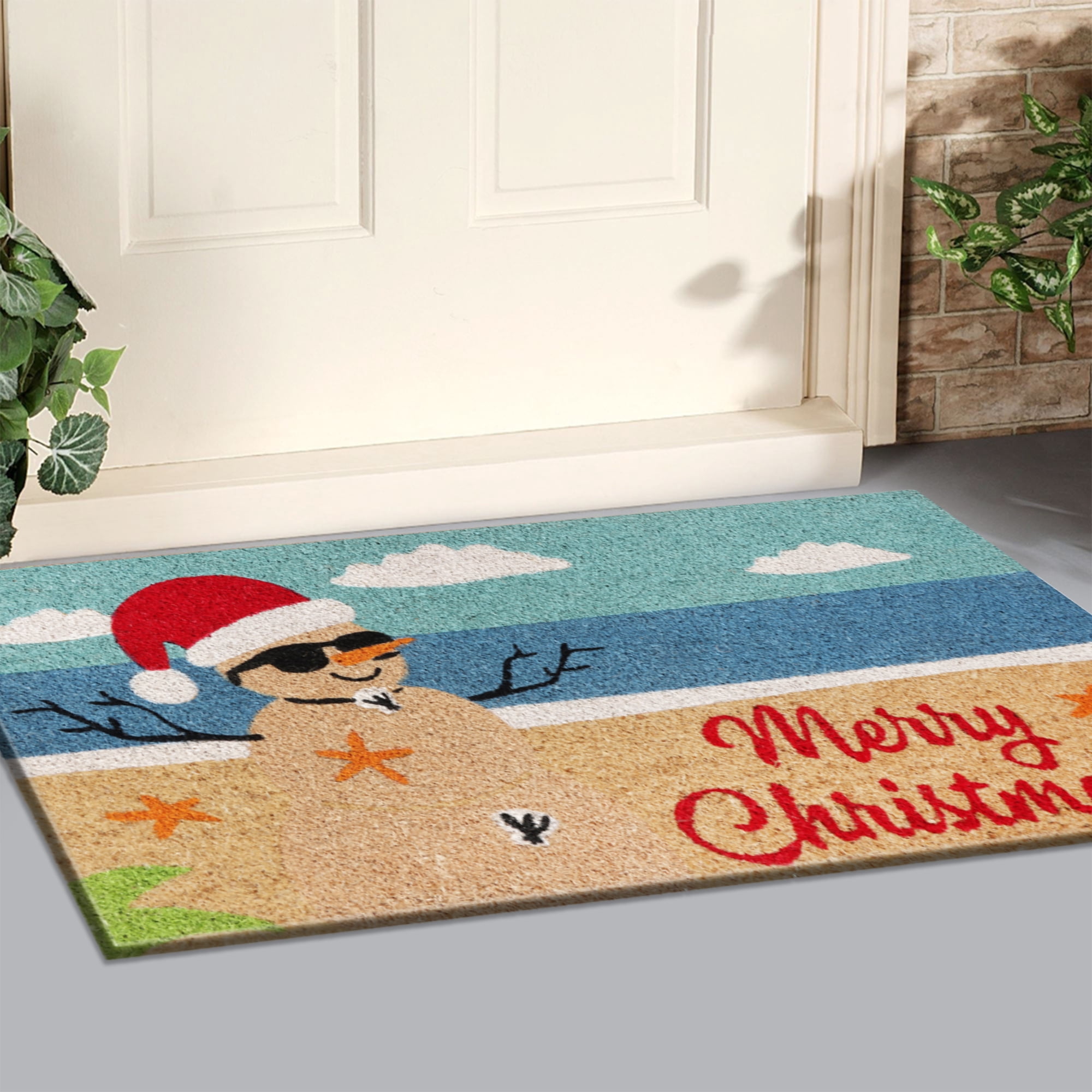 A1HC Natural Coco Coir Door Mat with Heavy Duty Non-Slip PVC Backing - 18" x 30" - Easy to Clean, Pet Friendly Outdoor Welcome Mat for Home