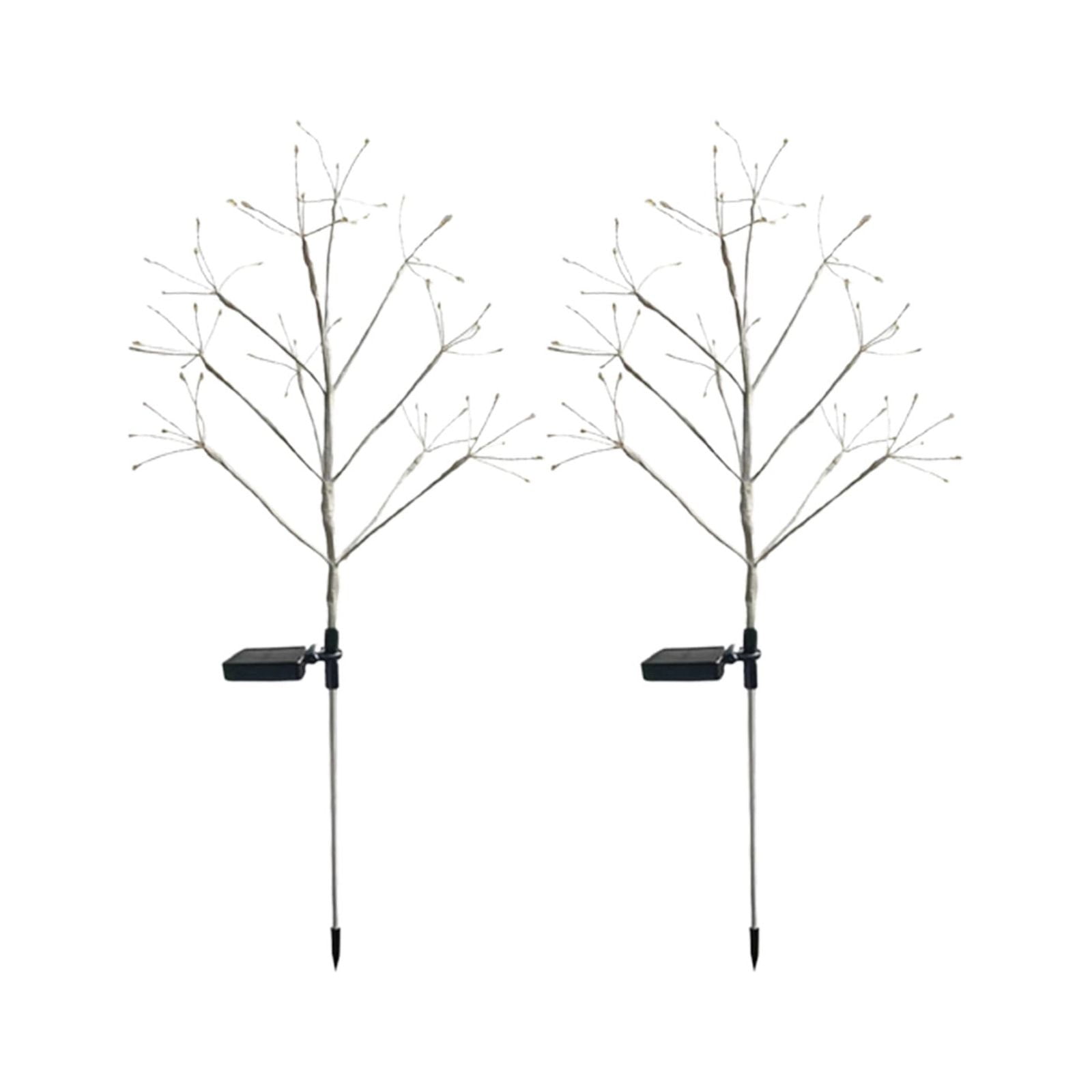 2pcs Solar Garden Christmas Lights, LED Copper Wire Tree Lights for Outdoor Decor, Solar-Powered String Lights for Courtyards, Festive Xmas Solar String Lights, 27.6in/70cm, White