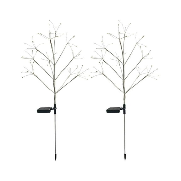 Cevemin 2 Packs Solar Christmas Tree Lights with Upgraded LED Beads - Solar Powered Outdoor String Lights with Flexible Copper Wire for Garden, Yard, Patio Xmas Decoration