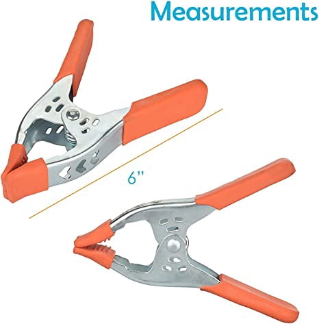 20 Pack 6-Inch Heavy Duty Metal Spring Clamps – 2.5" Jaw Opening, Strong Grip Large Clips for Woodworking, Photography Backdrops, Crafts, DIY Projects