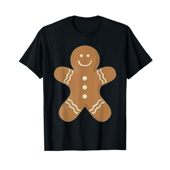 Merry Christmas Cute Gingerbread T-Shirt for Men Women Cotton Top Tee Fashion Casual Short Sleeves