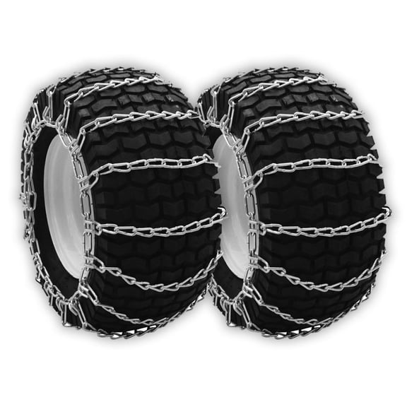 OakTen Set of 2 22x8x10 22x8x12 Tire Chains for Lawn Garden Tractors Mowers and Rider 2-Link Lawn Tractors Tire Chains