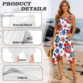 thumbnail image 5 of HELLHERO Colorful Flowers Beach Midi Dress for Party Daily, Side Pockets Irregular Hem Ladies Sleeveless Round Neck Irregular Hem Dress, 5 of 8