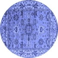 thumbnail image 1 of Ahgly Company Machine Washable Indoor Round Oriental Blue Industrial Area Rugs, 7' Round, 1 of 4