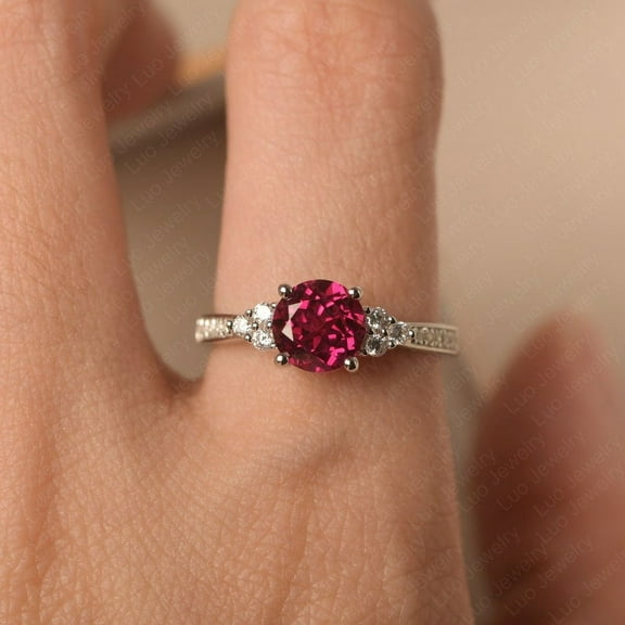 Natural Pink Ruby Ring, 925 Sterling Silver Ring, Gift for Her, Gemstone Ring, Birthstone Rings for Women, Gift For Her