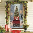 thumbnail image 2 of 35 x 71 Inch Christmas Door Cover, Santa Claus Pattern Polyester Front Door Decoration, Holiday Party and Festival Hanging Décor for Indoor Outdoor Use, 2 of 5