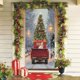 thumbnail image 1 of Christmas Door Cover Santa Claus Print Holiday Party Decoration Polyester Fabric Door Hanging for Home Indoor Outdoor Festive Decor, 1 of 6