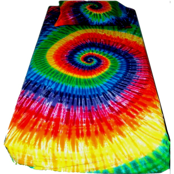 Rainbow 12 Color Spiral Bedding Tie Dye, Tie Dye Queen Bed Sheets