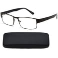thumbnail image 2 of Newbee Men's Slim Stylish Rectangle Metal Frame Glasses, 3 Pair, 2 of 5