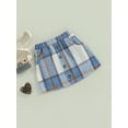 thumbnail image 3 of SAYOO Kids Girls Mini Skirt Elastic Waist Plaid Fall A-line Skirt with Pockets for Casual Daily, 3 of 8