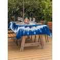 thumbnail image 4 of Rectangle Outdoor Tablecloth With Umbrella Hole And Zipper– Abstract Explosion Tie Dye Waterproof Patio Table Cover for Party, Picnic, Backyard, 54"x80" , Blue White, 4 of 8