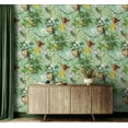 thumbnail image 2 of Harry & Grace Aqua Tropical Bird Peel and Stick Wallpaper, 2 of 14