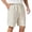 Beige, variant on GUZOM Mens Linen Cotton Blend Shorts 60% Cotton 40% Linen Elastic Drawstring Waist Relaxed Fit Casual Beach Shorts with Pockets, Beige Khaki Cream,Size 2XL