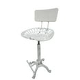 thumbnail image 2 of Contemporary Home Living Tractor Seat Adjustable Barstool with Backrest - 36.5" - White, 2 of 9