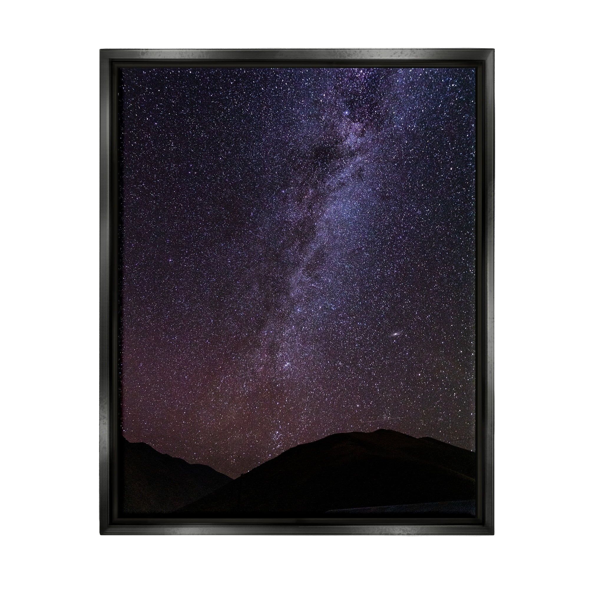 Stupell Industries Breathtaking Night Stars Milky Way Shining Over Mountains Photograph Luster Gray Floating Framed Canvas Print Wall Art, Design by Steve Smith