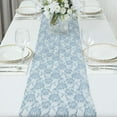 thumbnail image 6 of Efavormart 12"X108" Dusty Blue Vintage Rose Flower Lace Table Runner, 6 of 11