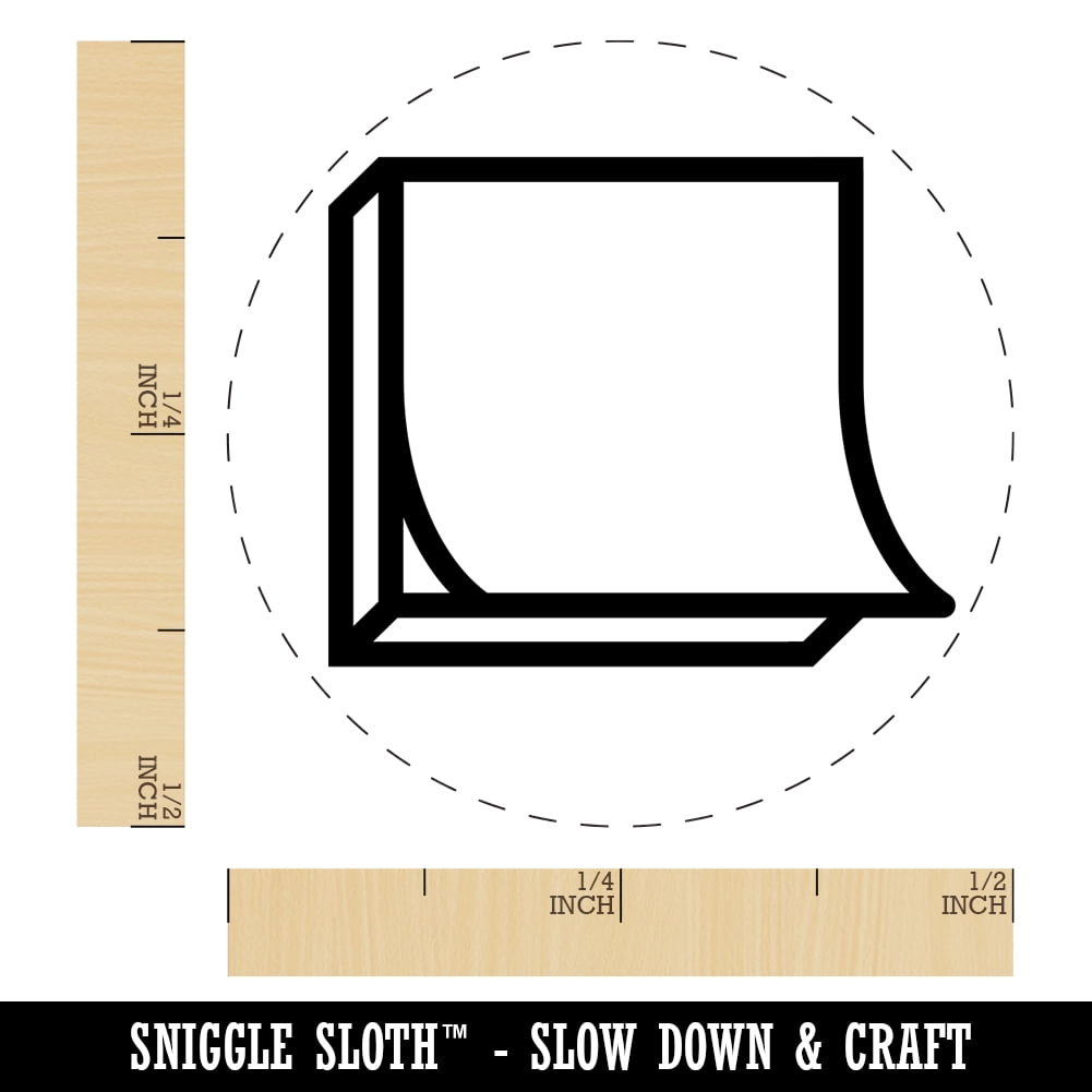 Sticky Note Notepad Paper Self-Inking Rubber Stamp Ink Stamper - Fuchsia Ink - Mini 1/2 Inch