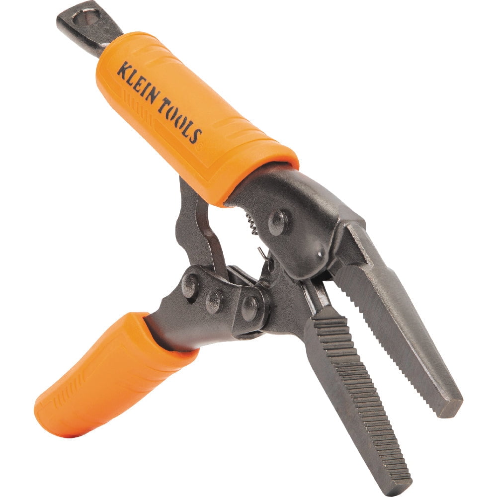 Klein Tools 38664 Locking Pliers Set, C-Clamp, Long Nose, Curved Jaw, 3 Pc.