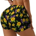 thumbnail image 2 of Kdxio Daisies Flowers Print Workout Shorts for Women Seamless Soft Smooth Gym Yoga Scrunch Active Shorts, 2 of 9