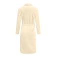 thumbnail image 5 of Women's Fleece Robe - Lightweight Solid Color Homewear, Beige, L, 5 of 5