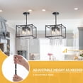 thumbnail image 5 of DWVO Square Crystal Chandeliers, Kitchen Island Lighting Pendant Light Fixtures,Crystal Ceiling Light for Bedroom Hallway Living Room,E26 Base,Black, 5 of 5