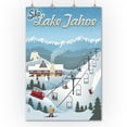 thumbnail image 2 of Lake Tahoe, California, Retro Ski Resort (36x54 Giclee Gallery Art Print, Vivid Textured Wall Decor), 2 of 3