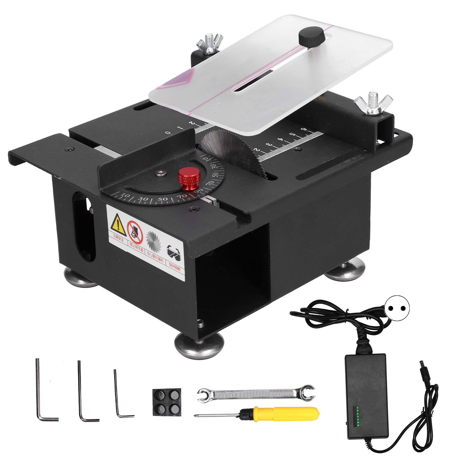 Haofy Table Saw,Adjustable Table Saw,Table Saw Mini 100W Sliding Rail  Adjustable Cutting Machine 110V‑240V for Woodworking