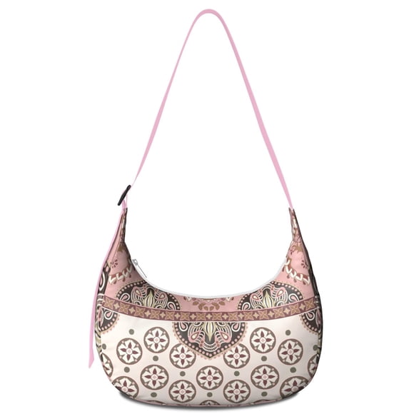 Sac à Bandoulière Boho Léger en Nylon, Sangle Ajustable, Design Cachemire Vintage, Sac Bandoulière pour Femmes, Compact, Portable, Voyage, Activités de Plein Air
