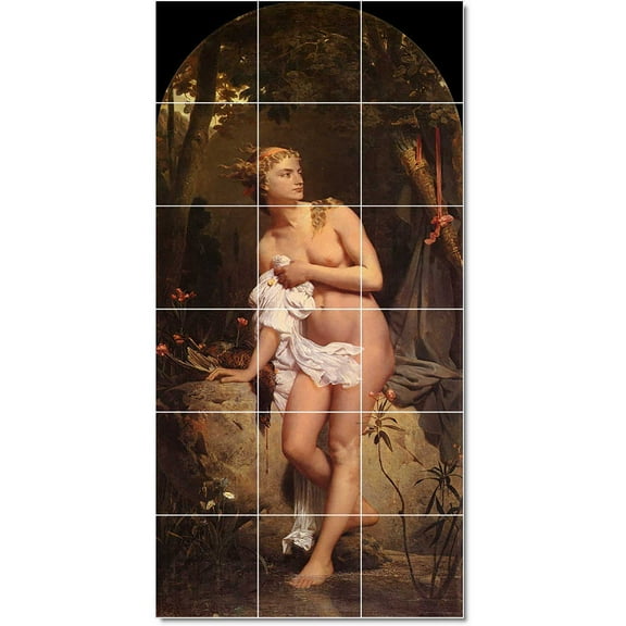 Ceramic Tile Mural-Charles Gleyre Mythology Tile Mural Residential Remodel Ideas. 12.75" w x 25.5" h using (18) 4.25 x 4.25 ceramic tiles