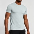 thumbnail image 2 of Men's Quick Dry T-Shirt Nylon Spandex Blend | Athletic Short Sleeve Tee Crewneck | Breathable Moisture Wicking UPF | Running Gym Workout Training | Comfort Fit | Zenithor,Gray L, 2 of 9