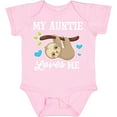 thumbnail image 3 of Inktastic My Auntie Loves Me with Sloth and Hearts Boys or Girls Baby Bodysuit, 3 of 5