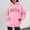 Pink, variant on Hoodies for Women Crewneck Loose Fit Holiday Tops Boston Print Long Sleeve Fall Basic Sweatshirts