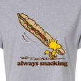 thumbnail image 3 of Peanuts - Always Snacking - Juniors Cropped Cotton Blend T-Shirt, 3 of 6