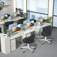 thumbnail image 7 of XINMICS Velvet Vanity Chair with Cushion, Black Swivel Desk Chair with Wheels, 7 of 7