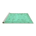 thumbnail image 2 of Ahgly Company Machine Washable Indoor Square Persian Turquoise Blue Traditional Area Rugs, 4' Square, 2 of 4