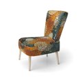 thumbnail image 3 of Designart "Earthy Euphony Hardedge Art wall decor VI" Multi-Color Abstract Upholstered Accent Chair - Modern Arm Chair For Bedroom, 3 of 7