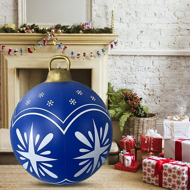 60cm Inflatable Christmas Ball with Light Glow Giant Atmosphere Ball Home Garden